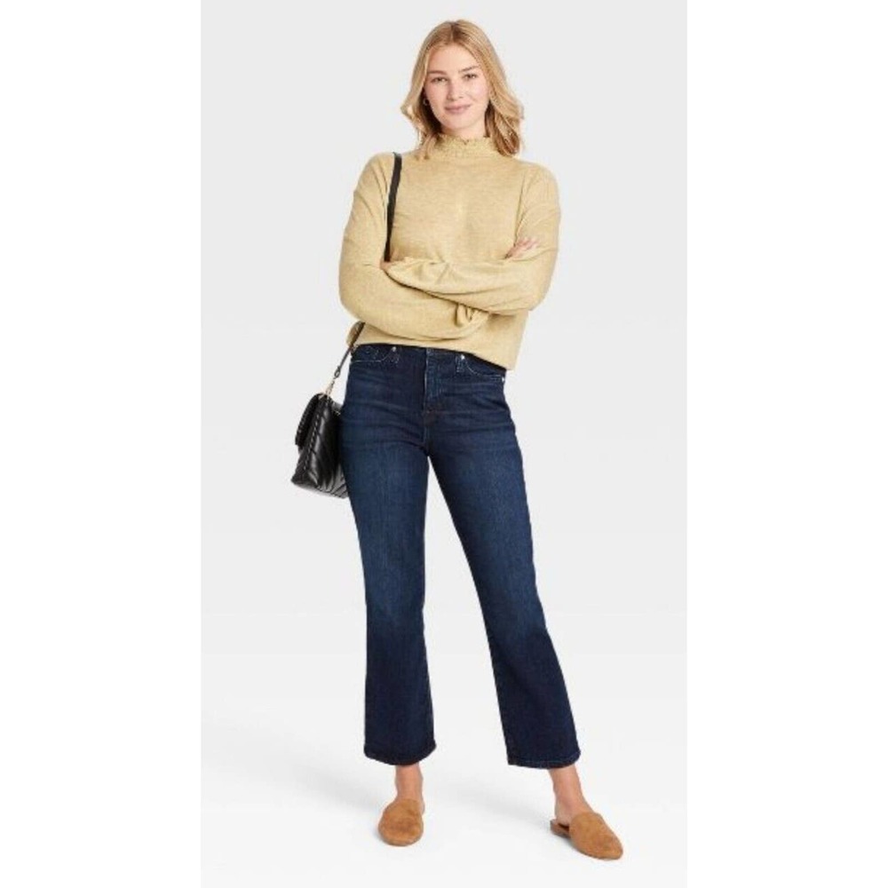 A New Day Women's Sz 16/33 High-Rise Slim Fit Stretch Bootcut Blue Jeans